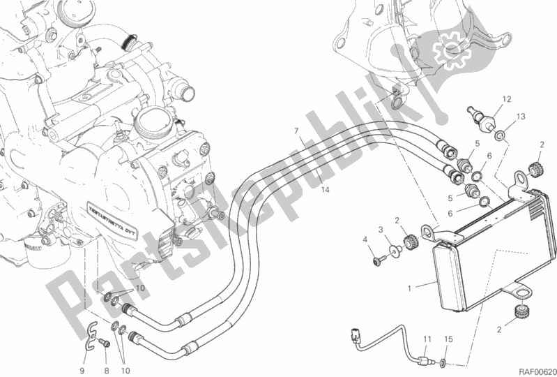 Tutte le parti per il Radiatore Dell'olio del Ducati Multistrada 1260 Enduro USA 2019